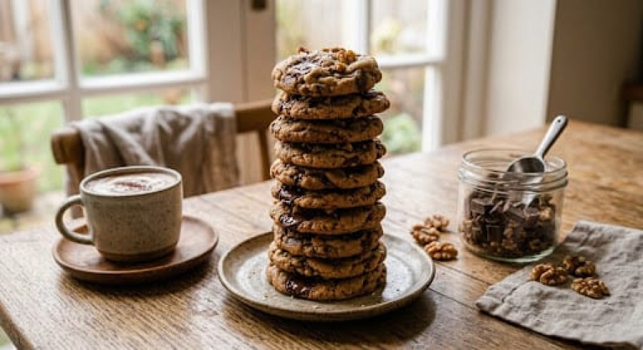 Cookies di fagioli con cioccolato e noci